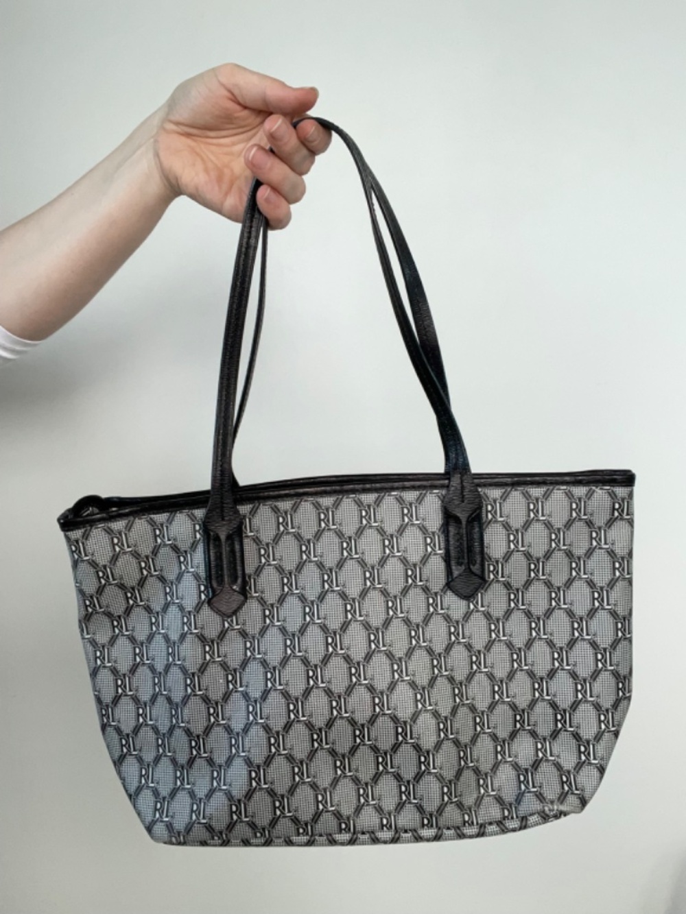 Ralph Lauren Blackwell Check Leather Tote - Picture 3 of 3